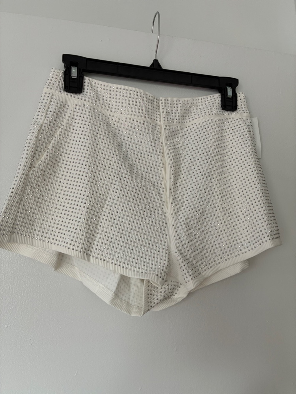 Ivory bedazzled shorts
